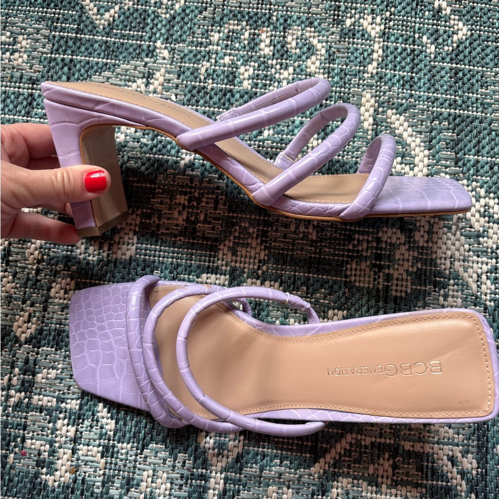 BCBGeneration Purple Strappy Heeled Sandals - Picture 7 of 7